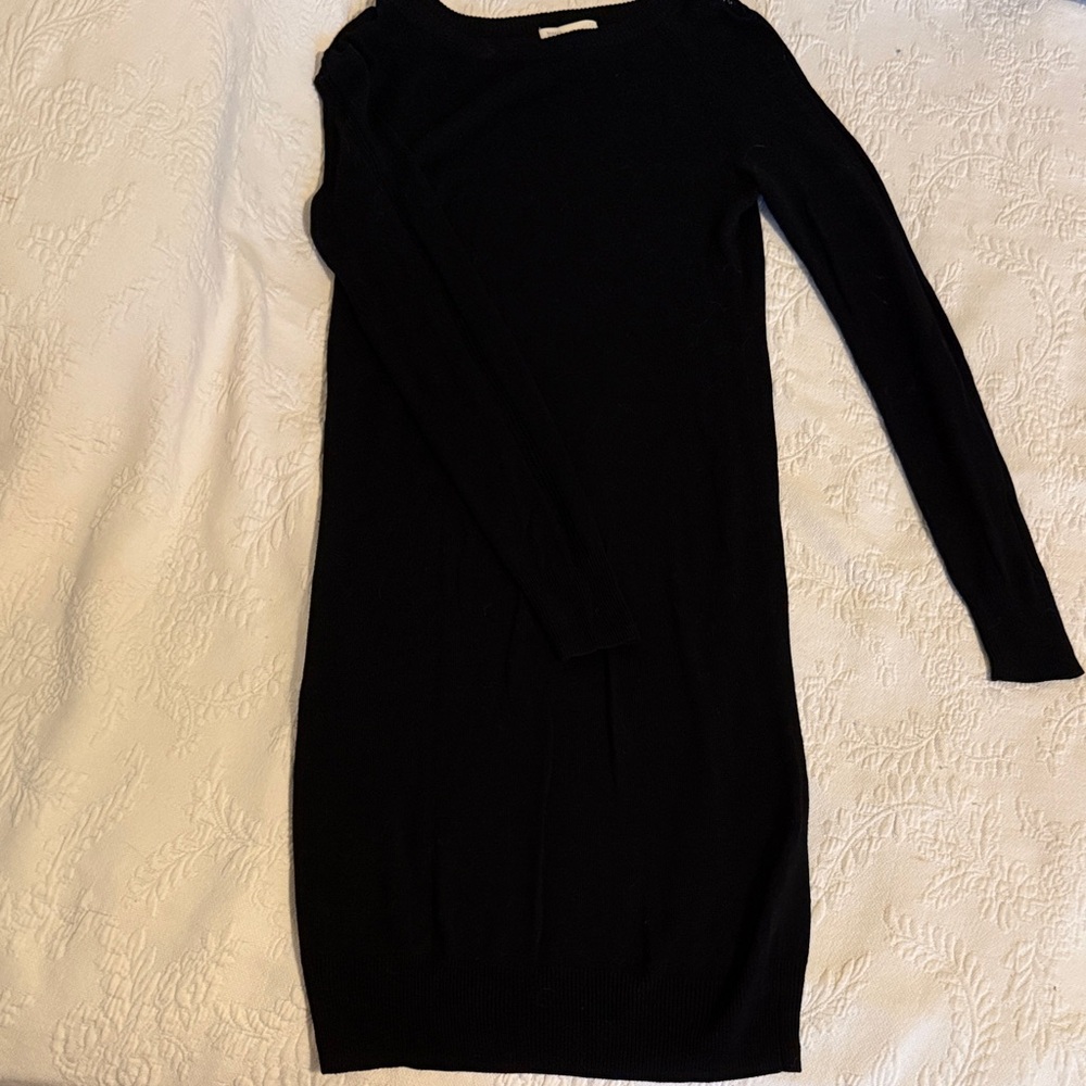 H&M Black Long Sleeve Knit Dress